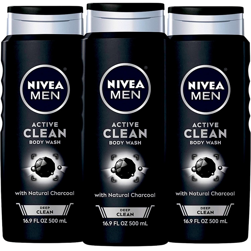 NWT Set of 2 Natural Charcoal Active Clean NiveaBody Wash